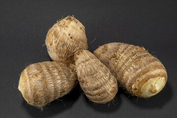 Taro (Colocasia esculenta) washed and uncooked