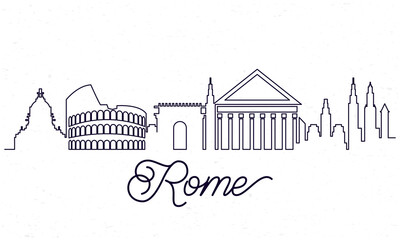 Plakat cityscape rome skyline scene icon