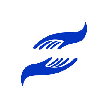 Helping hand / charity organization logo / sign of peace