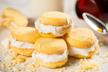 Delicious traditional Australian melting moments also known as yo-yo biscuits.
