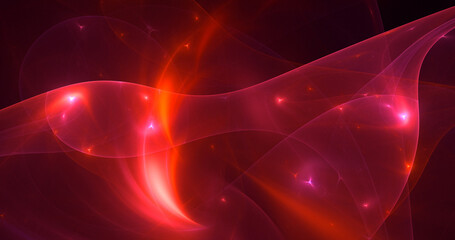3D rendering abstract multicolor fractal light background