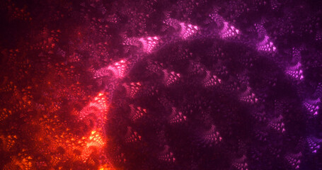 3D rendering abstract multicolor fractal light background