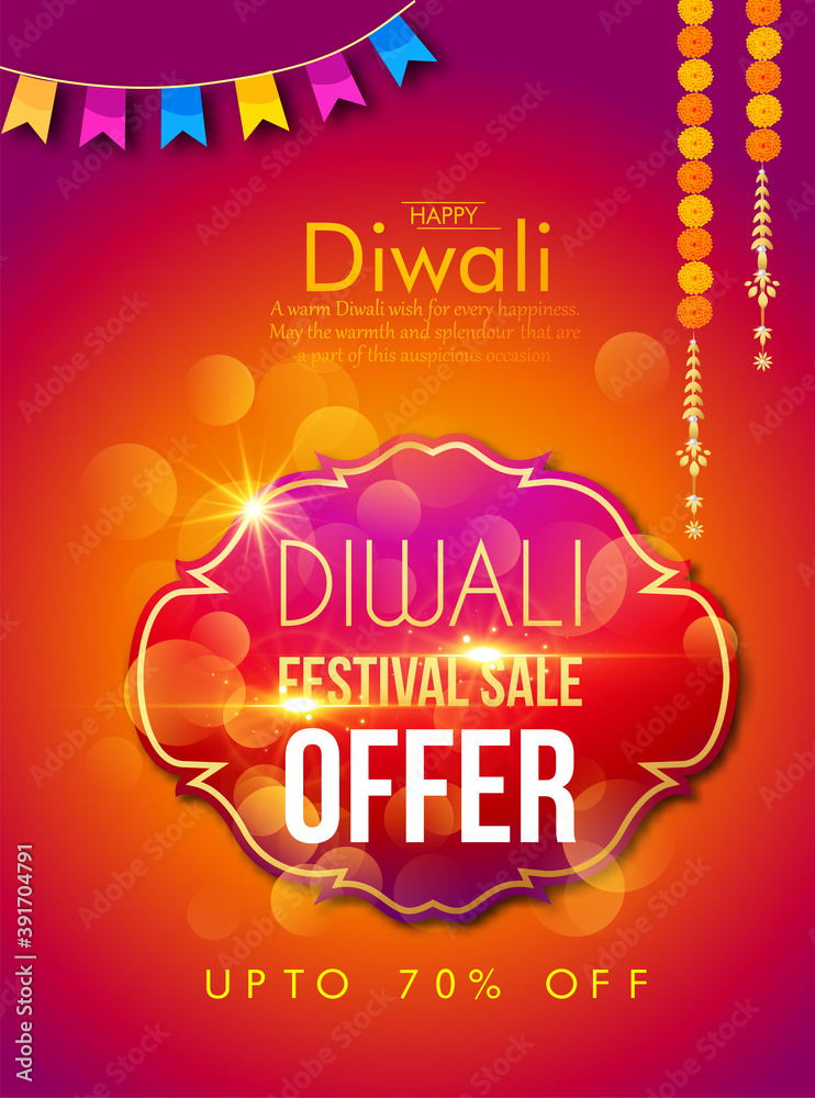 Wall mural abstract grand diwali dhamaka sale background with offer details banner or sale poster for indian fe