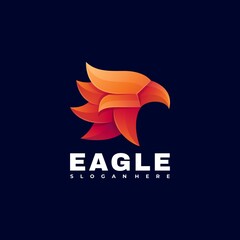 Vector Logo Illustration Eagle Gradient Colorful Style.