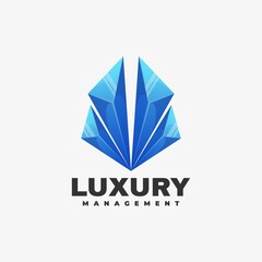 Vector Logo Illustration Luxury Gradient Colorful Style.