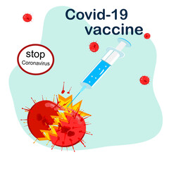 Time to vaccine for covid-19 for treatment coronavirus .vector illustration 