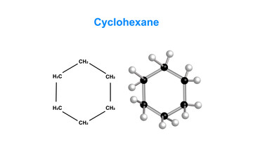 Cyclohexane chemical structure vector design illustration