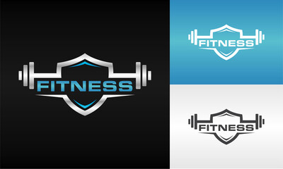 fitness shield barbell logo