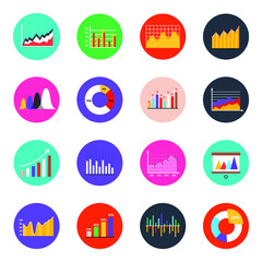 
Business Graphs Flat Rounded Icons Pack
