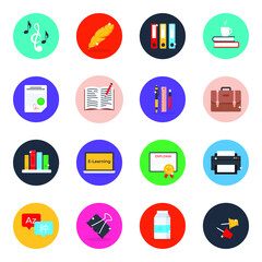 
Educational and Learning Icons in Flat Rounded Style Pack 
