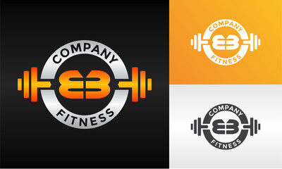 Fototapeta na wymiar letter BB fitness emblem logo