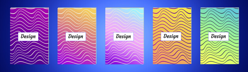 Abstract vector covers design with line, gradient and vibrant color. Simply geometric background