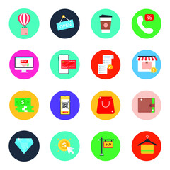 
Pack of Online Shopping Flat Icons 
