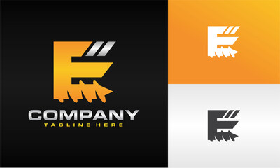 letter E drill logo