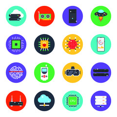 
Pack of Technological Devices Flat Rounded Icons 
