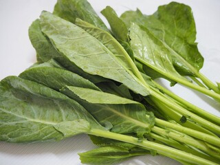 Fresh spinach on a plate