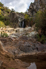 Fototapeta na wymiar Ece Waterfall located in Dikili district of Izmir.