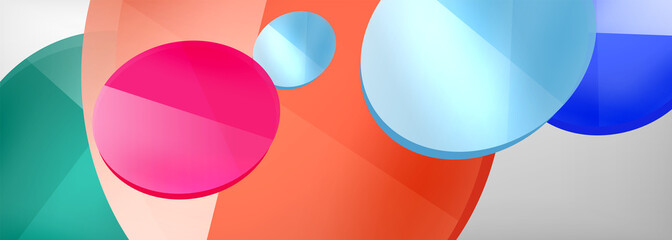 Abstract glossy round shapes vector background. Vector futuristic illustration for covers, banners, flyers and posters and other