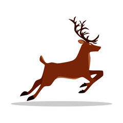 Fototapeta na wymiar Reindeer Christmas vector illustration. Cartoon deer Isolated on white background