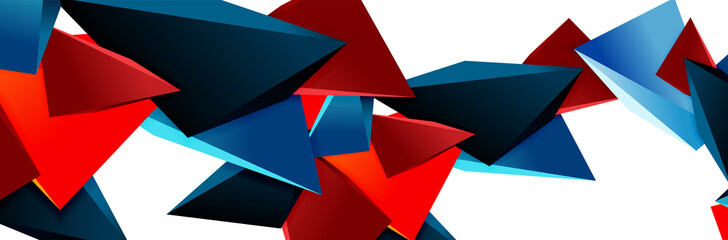 Triangle mosaic abstract background, 3d triangular low poly shapes. Geometric vector illustration for covers, banners, flyers and posters and other