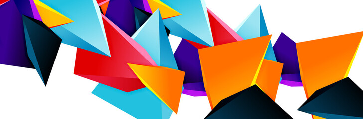 Triangle mosaic abstract background, 3d triangular low poly shapes. Geometric vector illustration for covers, banners, flyers and posters and other
