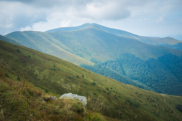 Obraz na płótnie Canvas Green mountains, Summer landscape. Carpathian national park