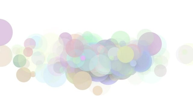 Abstract background, beautiful multi-colored circles in flat style. Particles increase and decrease