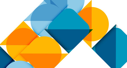 Simple circles and triangles abstract background. Vector illustration for covers, banners, flyers and posters and other designs