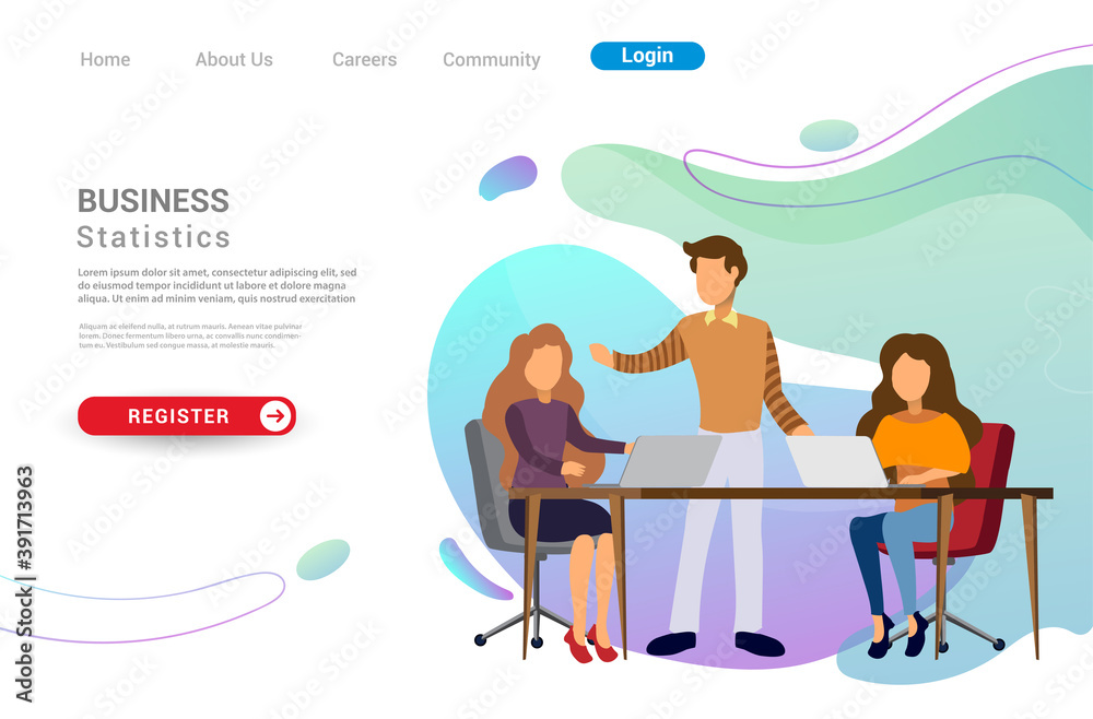 Wall mural design web templates for teamwork concept, business strategy, analytics and idea. modern vector illu