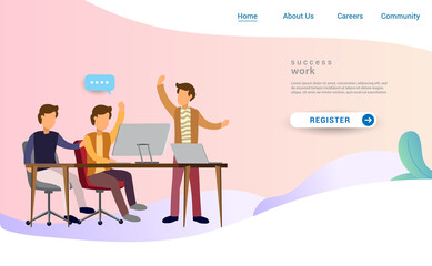 Design web templates for teamwork concept, business strategy, analytics and idea. Modern vector illustration concepts for website design ui/ux and business presentation. Vector illustration