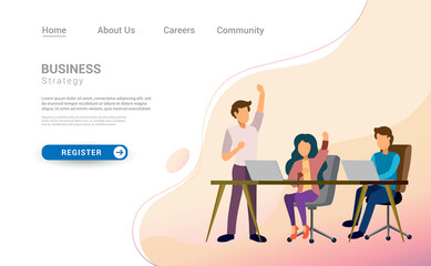 Landing page template design of teamwork concept. Modern flat design concept of web page design for website and mobile website. Easily to edit and customize. Vector illustration