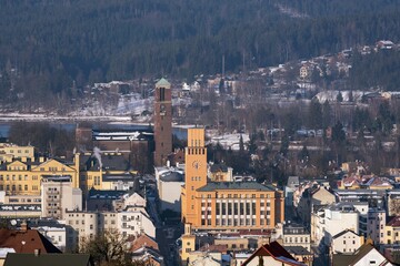 View of jablonec nad Nisou and the town hall