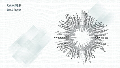 Big data futuristic design . Digital visualization . Particles stream . Binary background . Technology information concept. Flow lines . Vector