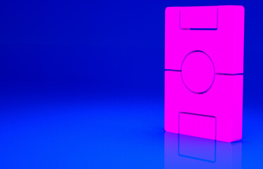Pink Football table icon isolated on blue background. Hockey table. Minimalism concept. 3d illustration 3D render.