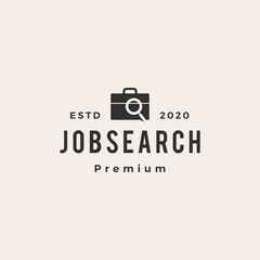 job search hipster vintage logo vector icon illustration