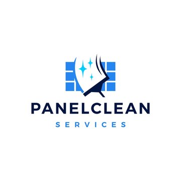 Solar Panel Cleaning Service Logo Vector Icon Illustration