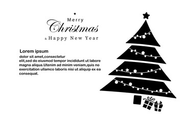 Christmas and New Years red background with Christmas Tree. abstract christmas tree with stars. christmas greeting card. Vector EPS 10.