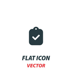Tasks Clipboard icon in a flat style. Vector illustration pictogram on white background. Isolated symbol suitable for mobile concept, web apps, infographics, interface and apps design