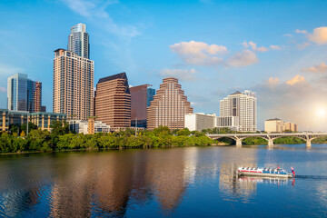 Austin city downtown skyline cityscape of Texas USA