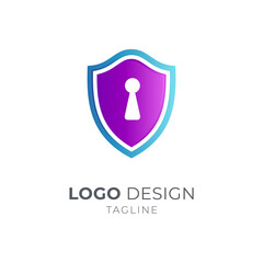 Lock Shield Logo, Guard Icon, Protector Logo with Keyhole