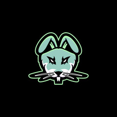Rabbit logo mascot vector illustration. modern icons for logos and emblem