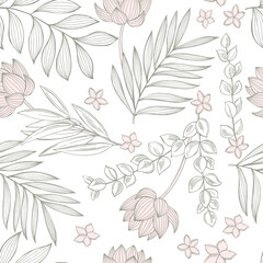 Floral  pattern with  lotus flowers