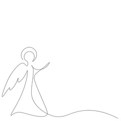 Christmas angel on white background. Vector illustration