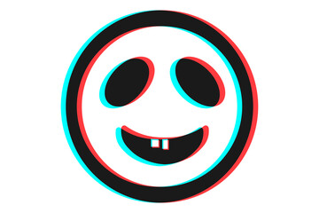 Fototapeta premium Smile or Emoji icon illustration in blue and red colors for Halloween day