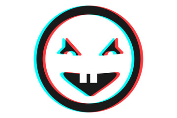 Smile or Emoji icon illustration in blue and red colors for Halloween day