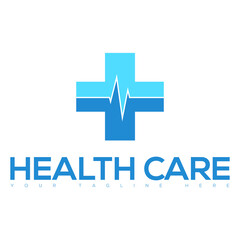 blue medical cross health care logo