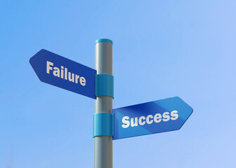 Fototapeta premium Street Sign the direction Way to Failure versus Success.
