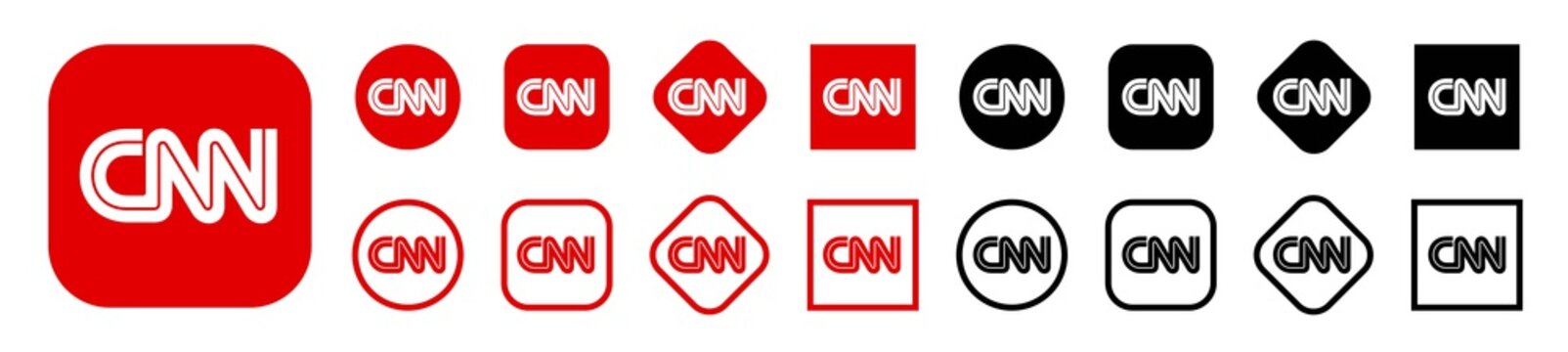 Set of different style icon SNN, social media news icons illustration, SNN logo