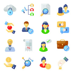 
Pack of Business and Finance Flat Icons 
