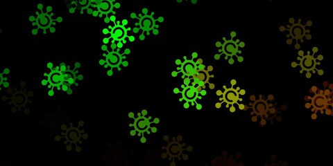 Dark green vector template with flu signs.